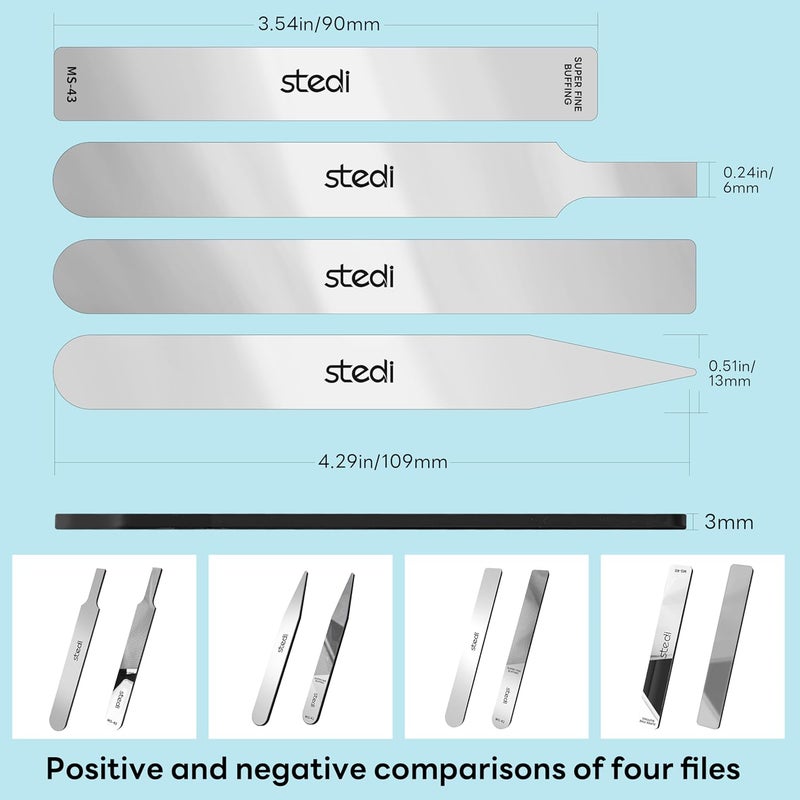 Stedi Hobby Model Polishing Tools 4 PCS, Ultimate Precision Files #10000 Grit Glass Mirror Grinding Tools for Plastic Gundam Models, Wood, Resin-Base Parts. - Image 4